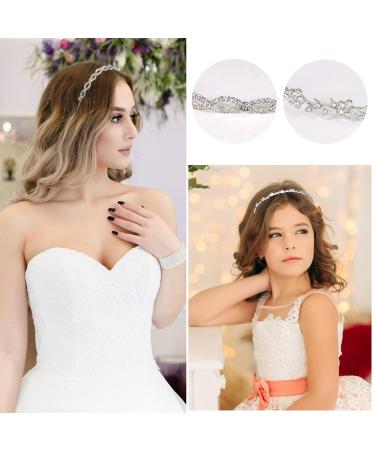 Wecoe 4 Pack Silver Rhinestone Headband Set | Crystal Wedding Headpiece for Flower Girl, Bridal, and Women | Metal Headband with Flower, Leaf, and Butterfly Designs - Buy Online on GoSupps.com
