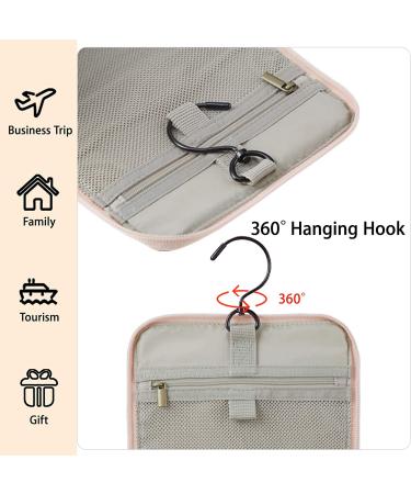 Toiletry Bag BAGSMART Travel Leather Dopp Kit for Women with Hanging Hook Water-resistant Large Travel Organizer Kit for Toiletries Full Sized Container Make Up Accessories (Pink) - Buy Online on GoSupps.com