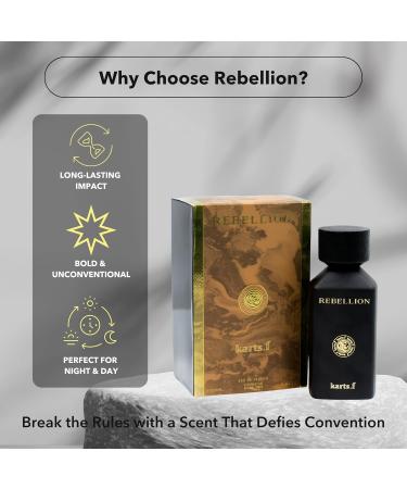 REBELLION Perfume for Men - Bold & Dynamic Fragrance Made in Dubai Long-Lasting Eau de Parfum 100ml - Buy Online on GoSupps.com
