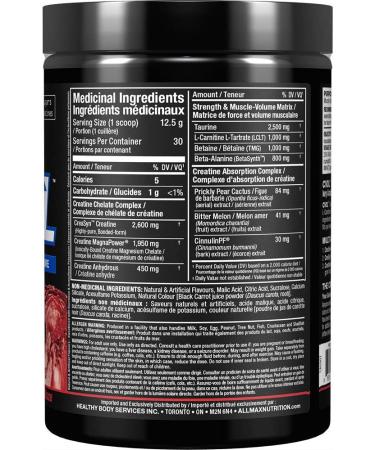 ALLMAX Nutrition - C:VOL - Professional-Grade Creatine + Taurine + L-Carnitine Complex Raspberry Kiwi Kamikaze 375 Gram (P30035) - Buy Online on GoSupps.com