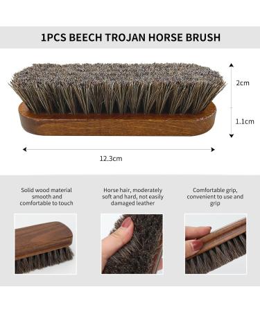 Shoe Brush 2 Wooden Boot Brush Polish Brushes Kit Shoe Shine Brush Cleaning Brushes Horsehair Brush for Leather Shoe Cleaning Buffing Polishing - Buy Online on GoSupps.com