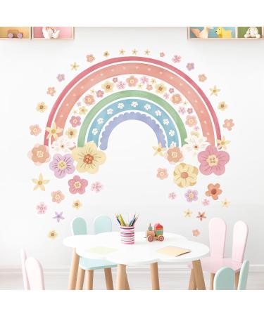 Wondever Large Rainbow Wall Decals - Colorful Boho Flower Peel and Stick Art Stickers for Girls Bedroom, Kids Room, Baby Nursery - Buy Online on GoSupps.com