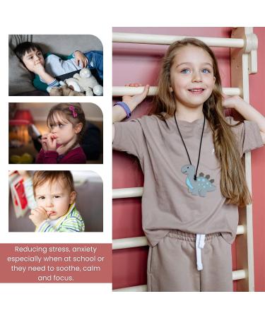 Nearbyme Baby Teething Necklace 2PACK Gray/Pink - Silicone Chewable Teether for Babies and Toddlers - Sensory Oral Motor Chew Tool for Aggressive Chewers - Buy Online on GoSupps.com