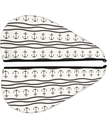 Quick-Dry Hair Towel Wrap with Button - Premium Hair Drying Turban for Fast Results (Anchors & Ropes - Buy Online on GoSupps.com