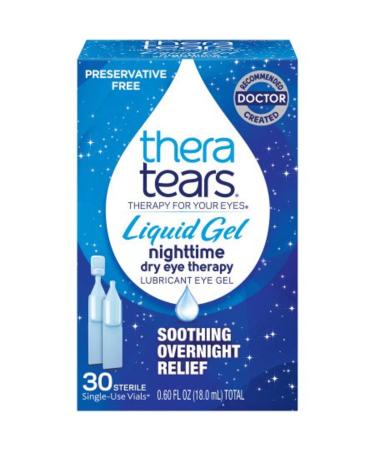 TheraTears Liquid Gel Nighttime Eye Drops for Dry Eyes 30 Count (Pack of 1)