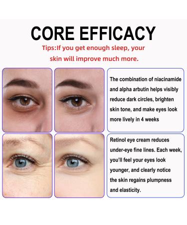 KAZIPA Retinol Eye Cream with Niacinamide Hyaluronic Acid & Vitamin E Hydrating Under Eye Serum for Visible Dark Circles Wrinkle Appearance & Under-Eye Fullness Anti Aging - Buy Online on GoSupps.com