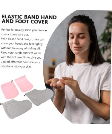 Mikinona 1 Set Gloves Paraffin Wax Cover Paraffin Wax Booties Mitts Paraffin Bath Mitts Gel Removing Tool Wax Mitts Wax Foot Cover Wax Bath Liner Fabric Foot Warmer Feet Pink - Buy Online on GoSupps.com