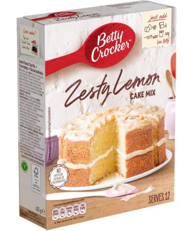Betty Crocker | Zesty Lemon Cake Mix 425g | Lemon Flavour Cake Mix | Suitable for Vegetarians - Buy Online on GoSupps.com