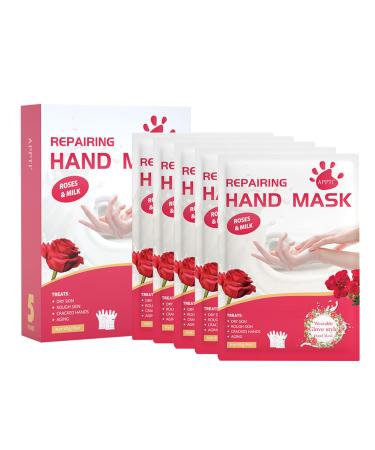 Hand Mask 5 Pairs Hand Spa Mask Hand Moisturizing Gloves Mask Hand Skin Repair Renew Mask for Dry Aging Cracked Hands Intense Skin Nutrition Hand Cream Mask Repair Rough Skin Women &Men 5pcs01