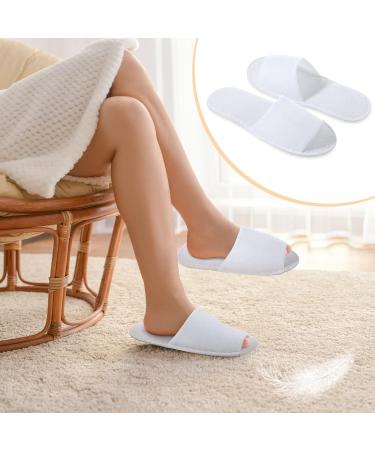 48 Pairs White Disposable Spa Slippers for Women Men - Non-Slip Guest Slippers for Hotel, Travel, Home, Party - Open Toe - Buy Online on GoSupps.com