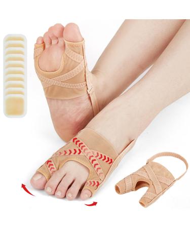 XTOERBUY Bunion Corrector Big Toe Straightener Adjustable Hallux Valgus Correction Protector Little Toe Pain Relief Bunion Splint with Non-slip Strap for Day Night Support - for Women & Men (L)