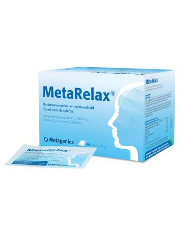 MetaRelax Magnesium and Vitamin Complex - Food Supplement - Moment of Stress, Fatigue and Muscle Tension - 40 Sachets - Citrus Flavor - 40 Day Cure