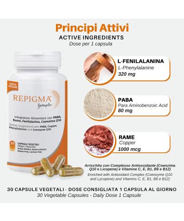 Repigma Lycomplex Useful Dietary Supplement for the Treatment of Vitiligo and White Skin Spots Box of 30 Capsules - Buy Online on GoSupps.com