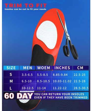Plantar Fasciitis Insoles for Men and Women - Arch Support Orthotic Inserts for Flat Feet, High Arch, Foot Pain - Running Athletic Gel Shoe Insoles (M 6.5-10 / W 8.5-10.5) - Buy Online on GoSupps.com