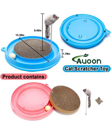 AUOON Cat Scratcher Toy - Interactive Scratch Pad with Ball for Training and Play - Blue - Buy Online on GoSupps.com