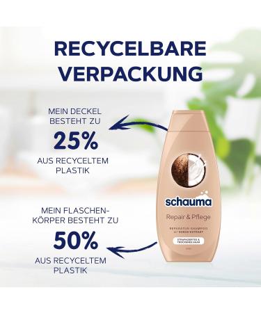  Schauma Schauma Schwarzkopf Repair and Care Shampoo (5 x 400 ml) Smoothes and Repairs Hair Structure Repair Shampoo for Damaged and Dry Hair with Coconut Extract - Buy Online on GoSupps.com