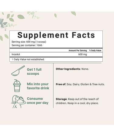 Inositol Powder 1KG - Supports Liver Health, Hair Growth, and Sleep - Non-GMO Vegan Super Inositol Antioxidant - Buy Online on GoSupps.com
