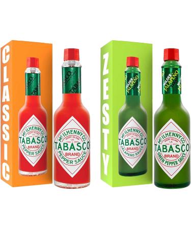 Hot Pepper Sauce Bundle with Tabasco Original Red Pepper Hot Sauce 57ml and Mild Green Hot Pepper Sauce 57ml (Pack of 2 Mixed Bundle) - Buy Online on GoSupps.com