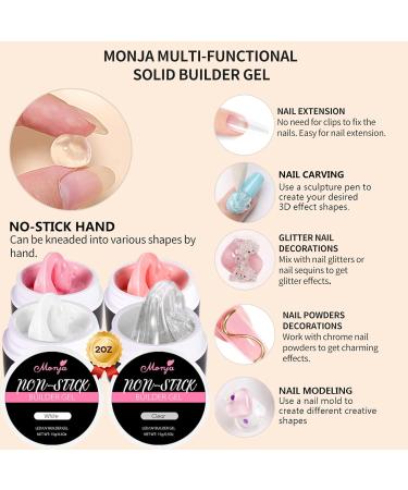 Monja Nail Thickening Solution Kit - Hard Gel for Nails with Tips, Extension & Sculpture - 3D Modeling DIY Manicure Set - Buy Online on GoSupps.com