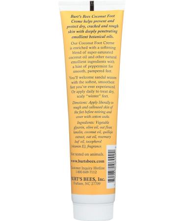 Burt's Bees Coconut Foot Creme 4.34 oz - Moisturizing & Softening Formula - Buy Online on GoSupps.com
