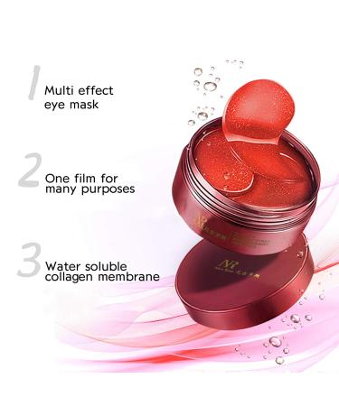 Usiriy 60 Collagen Eye Pads - Hydrogel with Hyaluronic Acid & Red Algae for Dark Circles Puffiness & Fine Lines - Moisturizing Eye Treatment - Buy Online on GoSupps.com