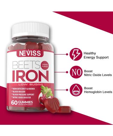 Iron Gummies with Turmeric + Beet Root Bundle by Neviss | Iron Supplement for Energy Boost & Healthy Blood Pressure | Men & Women Support for Iron Deficiency Anemia - Buy Online on GoSupps.com