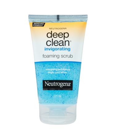 Neutrogena Deep Clean Invigorating Foaming Facial Scrub with Glycerin, Cooling & Exfoliating Gel Face Wash to Remove Dirt, Oil & Makeup, 4.2 fl. oz 4.2 Fl Oz (Pack of 1)