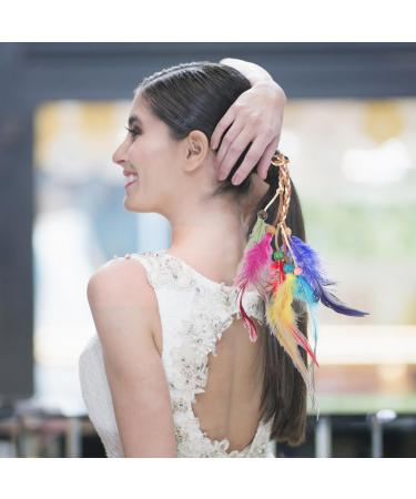 Didiseaon bridal hair accessories boho hair accessories Plume hair tie Beaded hair tie wedding hair accessories headpiece for women hair accessories for women bohemian Headband - Buy Online on GoSupps.com