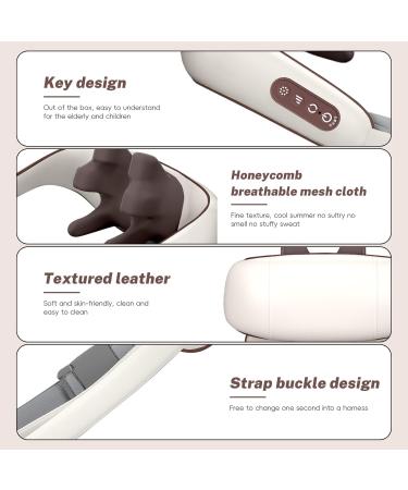 Shiatsu Neck & Shoulder Massager with Heat - Deep Tissue Kneading Device for Back Legs & Feet - 6 Silicone Heads - International Shipping - Buy Online on GoSupps.com