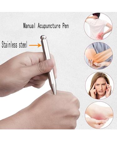 VOOKOKT Stainless Steel Manual Acupuncture Pencil - Deep Tissue Massage Tool for Pain Relief & Full-Body Relaxation - Buy Online on GoSupps.com