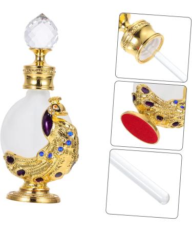 Beatifufu 1pc Peacock Essential Oil Bottle Liquid Holder Liquid Dispenser Dropper Bottle Liquid Bottle Women Perfume Bottle Empty Perfume Bottle Home Perfume Bottle Glass Empty Holder 3.1x10.5cm Golden - Buy Online on GoSupps.com