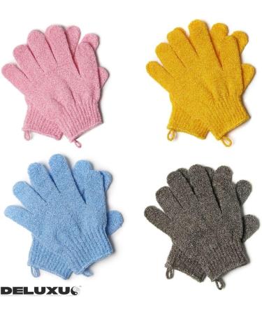 Natural Bamboo Exfoliating Gloves for Smooth Skin - Eco-Friendly Shower Mitts for Ingrown Hair and Dead Skin Removal - Yellow Microfibre Bath Glove - Buy Online on GoSupps.com