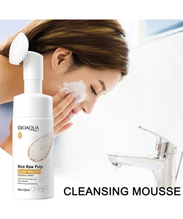 Rice Water Face Wash Cleanser for Oily Skin 120ML Rice Raw Pulp Deep Cleaning Hydrating Cleanser Oil Control Facial Cleanser for Women Men Skin Care - Buy Online on GoSupps.com