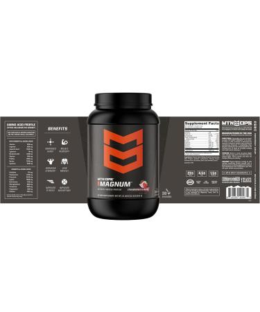 MTN OPS Magnum Strawberry Protein Powder - 23g Whey Isolate & Milk Protein with BCAAs | Zero Sugar Gluten Free | Delicious Strawberries & Cream Flavor | 30 Servings - Buy Online on GoSupps.com