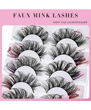 Buy Uranian Colored Faux Mink Lashes | Dramatic D Curl Russian Strip Eyelashes for Halloween - Long & Fluffy - Buy Online on GoSupps.com
