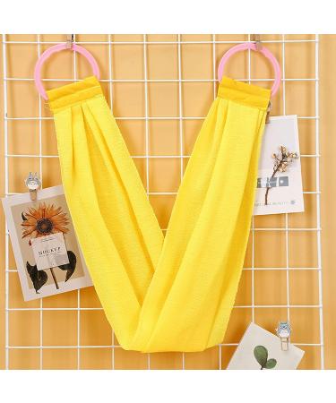 Double Sided Exfoliating Back Scrubber with Coarse Sand | Handle for Body Washing Shower - Yellow - Buy Online on GoSupps.com