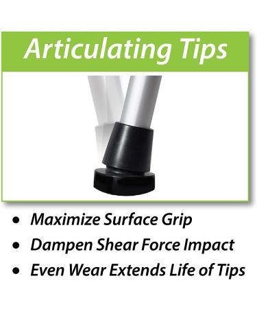 Life Crutch - Universal Pair with Articulating Tips | Supports up to 300 lbs | For Adults & Children (46 - 67) - Buy Online on GoSupps.com