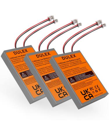 DULEX 3.7V 2000mAh LIP1522 Replacement Battery with Big and Small Plug for Playstation 4 PS4 Dualshock 4 Wireless Controller (3-Pack) DX-PS4
