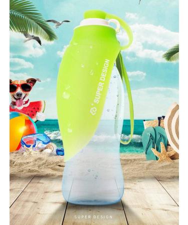 BePetMia Portable Dog Water Bottle 580ml - Travel-Friendly with Bowl Lid - Silicone Gray for Outdoor Adventures - Buy Online on GoSupps.com