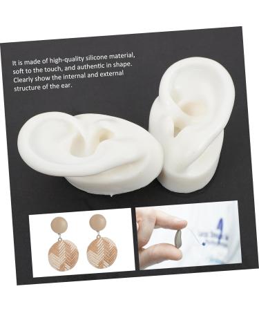 Pair of Human Ear Model Silicone Mold for Jewelry and Body Stencils - White Medium - Buy Online on GoSupps.com