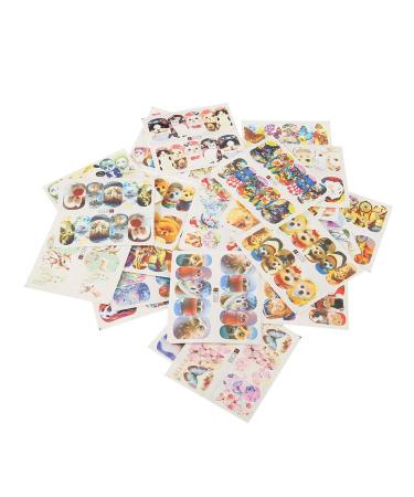 Sticker de Caricatura 50 Sheets Nail Stickers Animal Dogs Cats Water Transfer Nail Art Sticker Fingernails Decor Manicure Decorations Manicure Pedicure Decals
