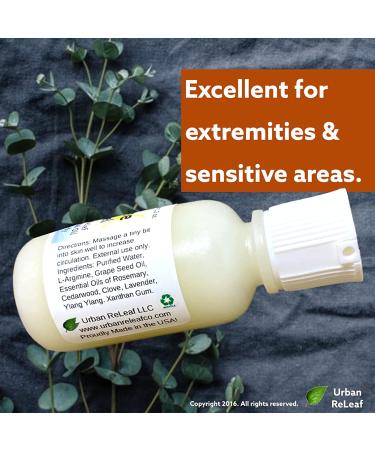 Urban ReLeaf L-Arginine Warming Gel - Fast-Acting, 100% Natural Circulation Massage for Legs, Hands, and Feet - Buy Online on GoSupps.com