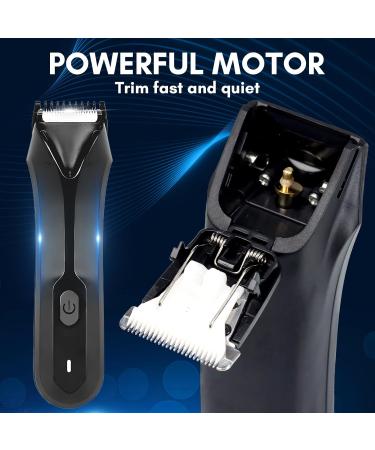 FAMILIFE Body Trimmer for Men - Electric Waterproof Groin & Pubic Hair Trimmer with Replaceable Ceramic Blades - 90 Minutes Usage & Standing Recharge Dock - Buy Online on GoSupps.com