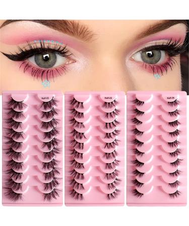 Eyelash Package Trays High Imitation 10 Pairs of Half Eye Eyelashes Grafting Eyelashes Curling Eyelashes Small Eyelash Curler H One Size - Buy Online on GoSupps.com