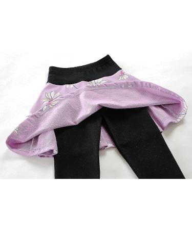 Little Girls Floral Print Outfit Set | Heart Print Sweatshirt Tops and Leggings Skirt | 7-8 Years | #1 Flower - Buy Online on GoSupps.com