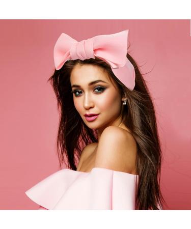 AWOCAN Women Big Bows Headbands Wide Knot Hair Hoop Hair Bands Bow Hair Accessories for Christmas Halloween Party Costume Gifts for Girls Women (pink) - Buy Online on GoSupps.com
