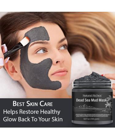 Natural Riches Dead Sea Mud Mask - Spa Quality Facial Cleansing Pore Reducer for Acne & Blackheads - Tightens Skin, Promotes Healthier Complexion - 8.8 Oz - Buy Online on GoSupps.com