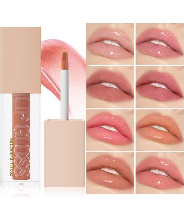  Mikabila Lip Gloss Moisturizing Lip Gloss Transparent 3D Lipstick Liquid Lipstick Lip Gloss Lip Gloss Non-Sticky Volumizing and Shiny (07#AMBER) - Buy Online on GoSupps.com