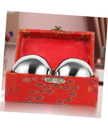 Baoding Iron Balls - Handcrafted Cotton Massage Toys for Finger Protection | Set of 1 | 5x5x5cm Silver - Buy Online on GoSupps.com