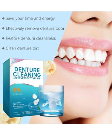 Denture Cleaning Tablets Gentle Stain Removal Odor Elimination Daily Portable Professional Tested(3PC) - Buy Online on GoSupps.com